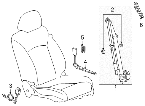 2013 Chevy Cruze Seat Belt, Body Diagram 1 - Thumbnail