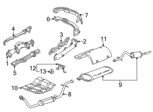 2005 Pontiac Montana 3Way Catalytic Convertor Assembly (W/ Exhaust Manifold *Marked Print *Marked Print Diagram for 15180206