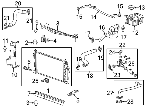 2018 Chevy Impala Radiator & Components Diagram 1 - Thumbnail