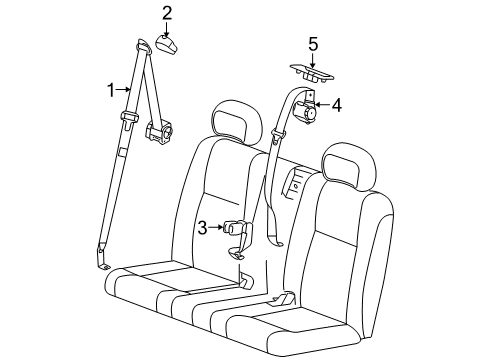 2006 Pontiac Montana Rear Seat Belt Kit (Retractor Side) *Medium Cashmere*Cashmere Diagram for 19177156