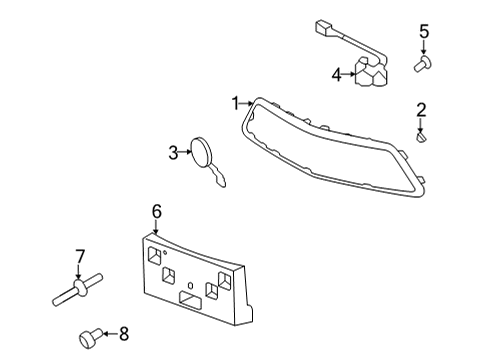 2023 Chevy Bolt EV Grille & Components Diagram