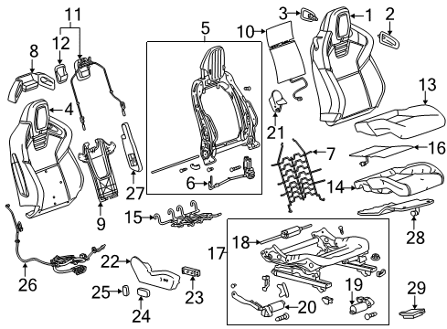 2014 Chevy Camaro Heater,Driver Seat Back Diagram for 22895190