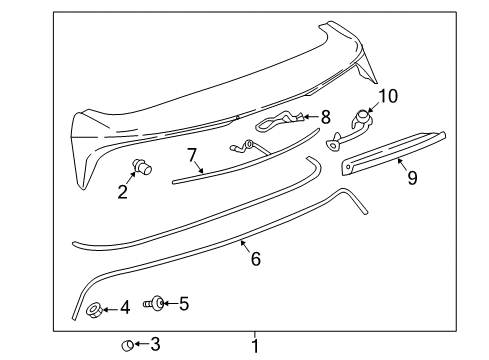 2022 Buick Enclave Spoiler Assembly, R/End Diagram for 84679998