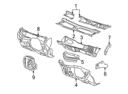 2006 Pontiac Torrent Panel Asm,Shroud Upper Diagram for 89025457