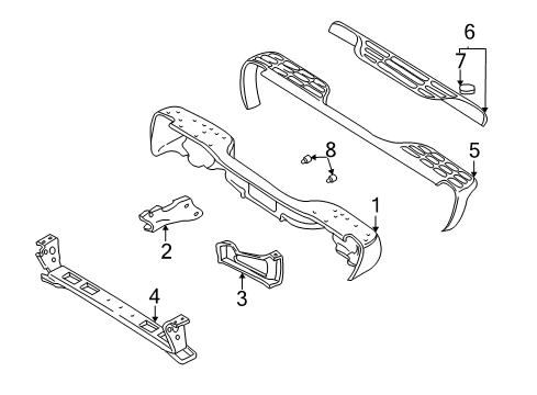 2004 Chevy Avalanche 1500 Rear Bumper Diagram 2 - Thumbnail