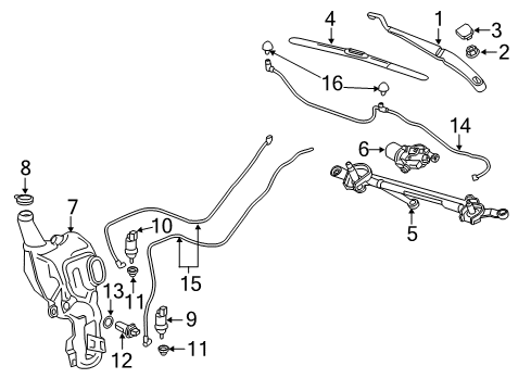 2021 Chevy Traverse Wiper & Washer Components Diagram 2 - Thumbnail