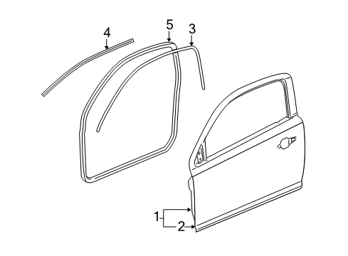 2007 Pontiac G5 Door & Components, Body Diagram