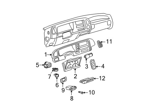 1995 Chevy K3500 Plate, Instrument Panel Switch Trim Diagram for 15694886