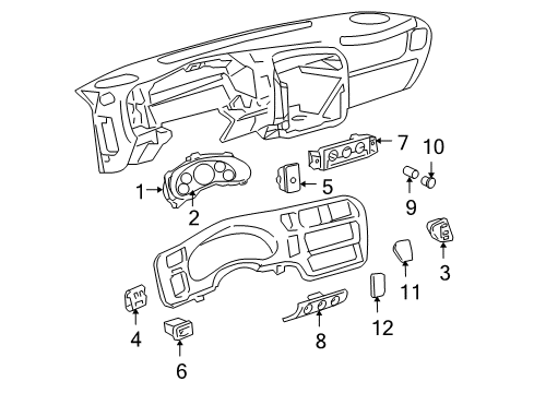 1998 GMC Jimmy Instruments & Gauges Diagram