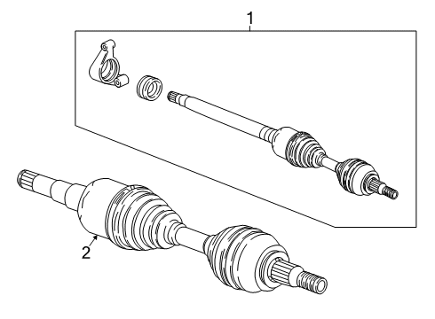 2021 Chevy Blazer Shaft Assembly, Front Whl Drv Diagram for 84853404