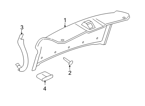 2008 Cadillac DTS Handle, Rear Compartment Lid Pull Diagram for 25772898