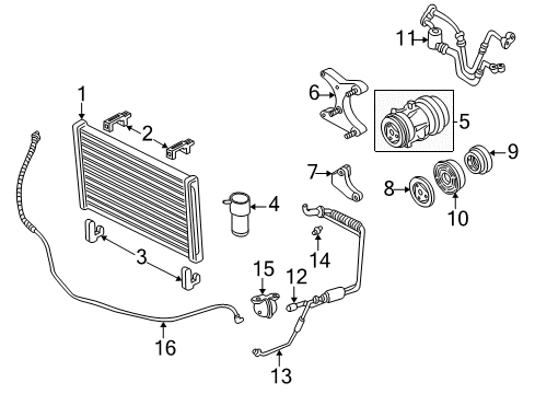 1997 Buick Regal A/C Condenser, Compressor & Lines Diagram