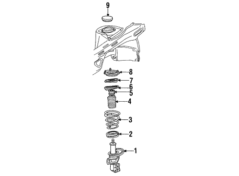 1994 Cadillac Seville Struts & Suspension Components - Front Diagram