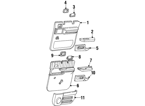 1997 Chevy C1500 Suburban Interior Trim - Rear Door Diagram