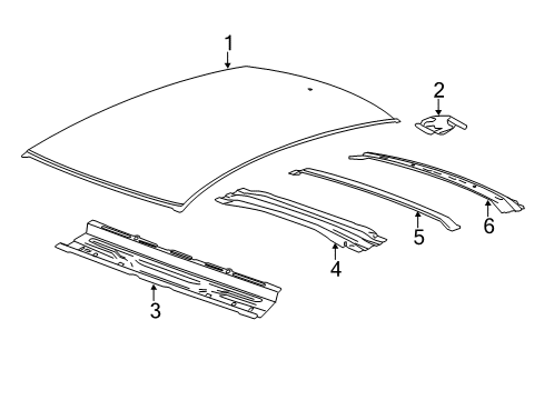 2014 Cadillac ATS Roof & Components Diagram