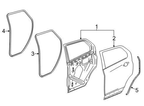 2017 Buick Envision Rear Door, Body Diagram