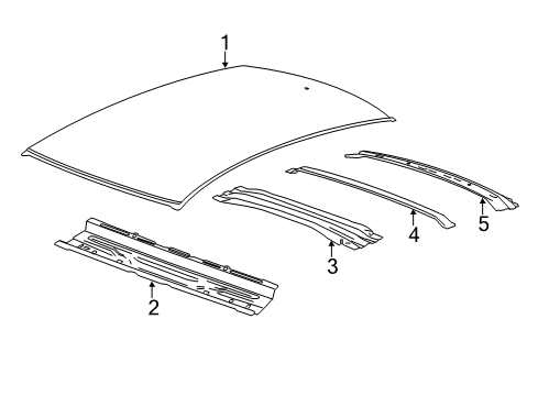 2019 Cadillac ATS Roof & Components Diagram