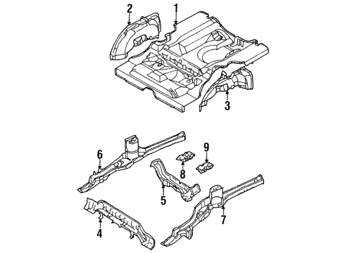 1998 Chevy Metro Panel,Rear Floor Diagram for 30020502