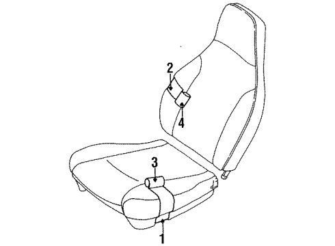 1998 Chevy Metro Cushion,Passenger Seat Back Diagram for 91171531