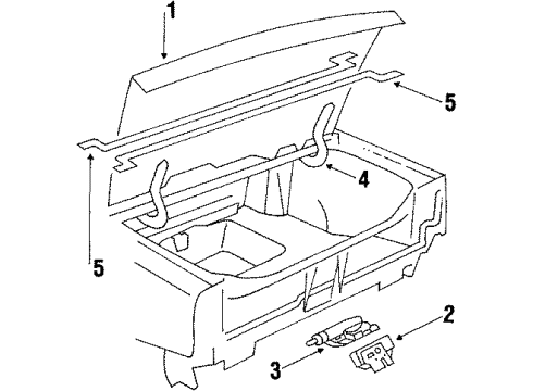 1985 Oldsmobile 98 Hge Assembly, Compartment Lid Diagram for 20633144