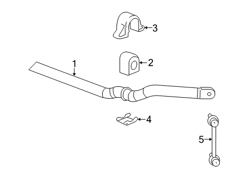 2005 Cadillac SRX Stabilizer Bar & Components - Front Diagram 2 - Thumbnail