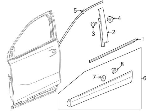 2024 Buick Encore GX Exterior Trim - Front Door Diagram