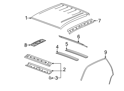 2012 Chevy Silverado 3500 HD Roof & Components Diagram 2 - Thumbnail