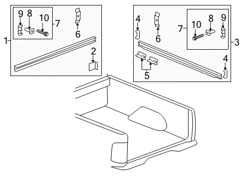 2009 Chevy Silverado 3500 HD Box Rails Diagram 2 - Thumbnail