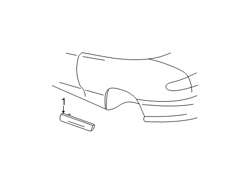 1995 Pontiac Sunfire Molding,Quarter Panel Center Front *White Diagram for 22658554