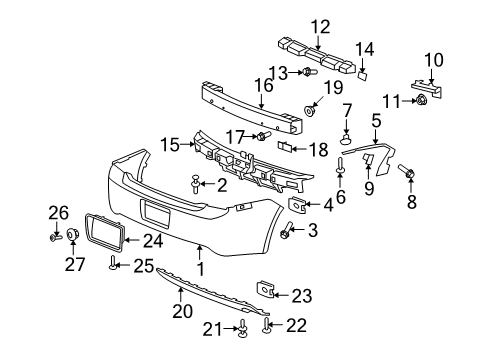 2008 Chevy Malibu Rear Bumper Diagram 1 - Thumbnail