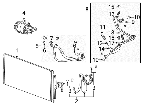 2006 Buick LaCrosse A/C Condenser, Compressor & Lines Diagram