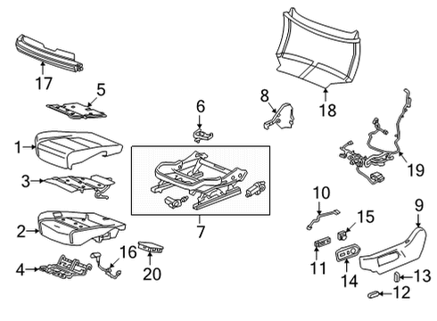 2022 Cadillac Escalade ESV Frame Assembly, F/Seat Cush Diagram for 84832857