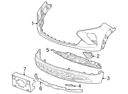 2024 Chevy Trailblazer FASCIA ASM-FRT BPR LWR Diagram for 42853076