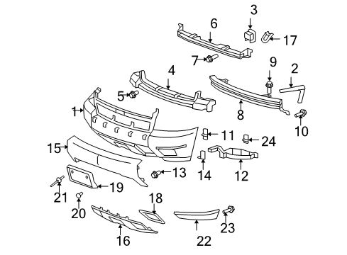 2009 Chevy Tahoe Front Bumper Cover Lower *Silver Diagram for 22858370