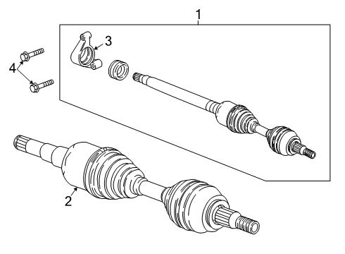 2020 Cadillac XT6 Drive Axles - Front Diagram 2 - Thumbnail