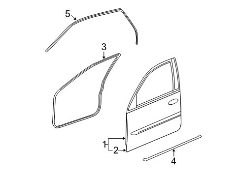 2004 Cadillac SRX Front Door Diagram