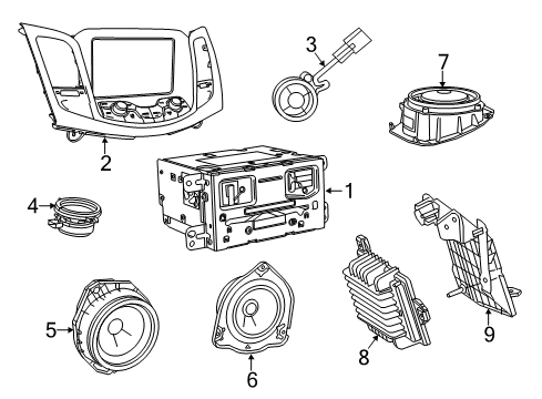 2017 Chevy SS Control Assembly, Amplitude Modulation/Frequency Modulation Stereo Radio *Galvano Silvv Diagram for 92507016