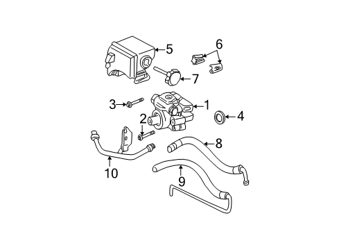 2005 Pontiac Sunfire P/S Pump & Hoses, Steering Gear & Linkage Diagram 3 - Thumbnail