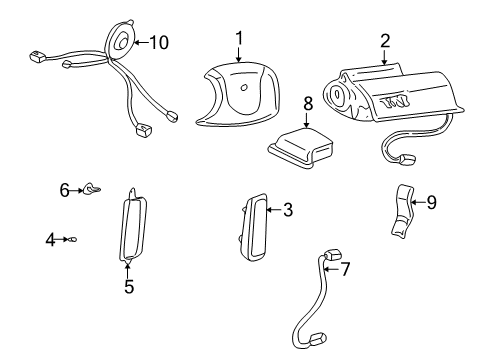 2001 Buick LeSabre Airbag,Steering Wheel Diagram for 16867272