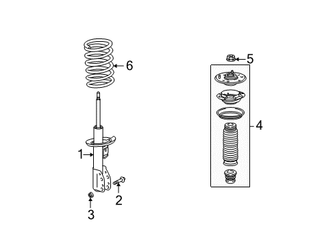 2007 Saturn Vue Struts & Components - Front Diagram 1 - Thumbnail