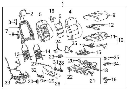 2022 Chevy Malibu Restraint Assembly, F/Seat Hd *Black Diagram for 84624399