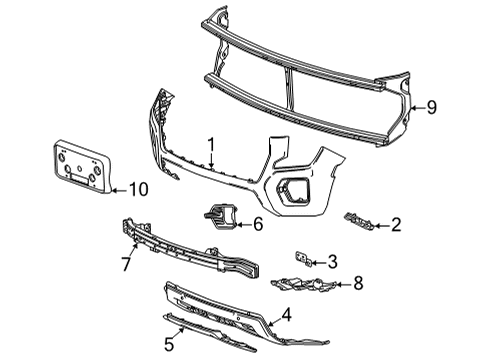 2022 GMC Yukon Bumper & Components - Front Diagram 1 - Thumbnail