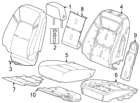 2023 Chevy Colorado COVER ASM-F/SEAT CUSH *BLACK Diagram for 87816586