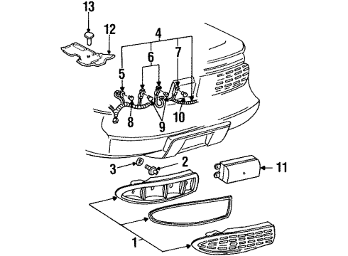 1996 Pontiac Firebird Filler, Tail Lamp Diagram for 5977294