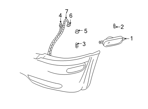 2003 Oldsmobile Bravada Connector,Inline, To Body Harness Diagram for 19180090