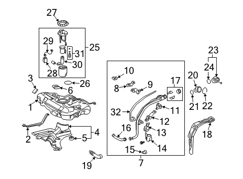 2009 Pontiac Vibe Strap,Fuel Tank Diagram for 19185105