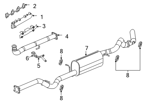 2002 GMC Sierra 3500 Muffler Assembly, Exhaust (W/ Exhaust Pipe & Tail Pipe) Diagram for 15262866