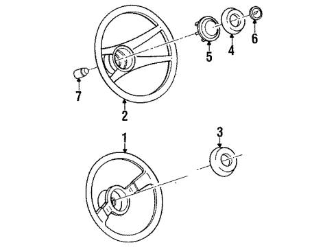 1988 Chevy Cavalier Steering Column, Steering Wheel & Trim Diagram 4 - Thumbnail