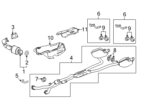 2012 Cadillac CTS Exhaust Components Diagram 3 - Thumbnail