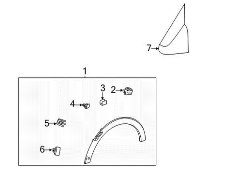 2021 Buick Encore GX Molding Assembly, F/Fdr Upr Rr Diagram for 42724493